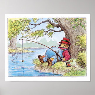 Finshin'Bear Illustration by Wallace Tripp Poster