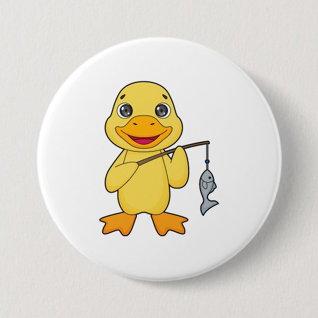 Finshing rod för anka-fiske knapp (Framsida)