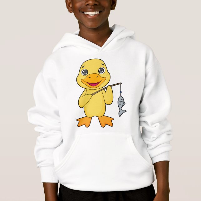Finshing rod för anka-fiske t shirt (Framsida)
