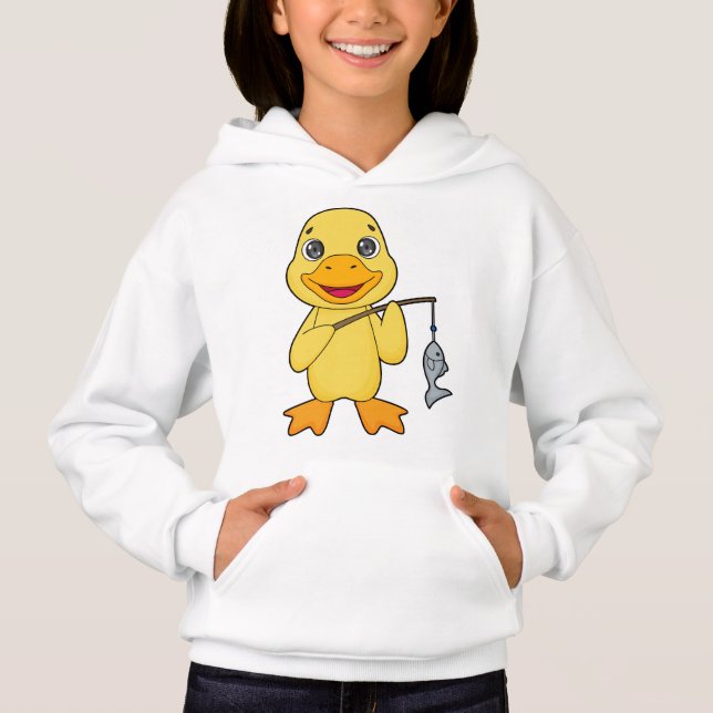 Finshing rod för anka-fiske t shirt (Framsida)