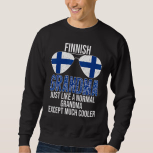 Finsk farma Finland Flagga Sunglass Mor D Lång Ärmad Tröja