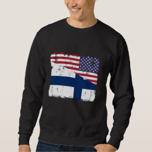 Finsk finsk amerikansk Flagga Finn Suomi Sisu Root Lång Ärmad Tröja