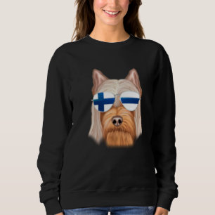 Finsk Flag Silky Terrier Hund Finland Fickformat T Shirt