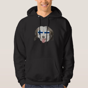 Finsk Flagga Coton de Tulear Hund Finland Fickform Hoodie