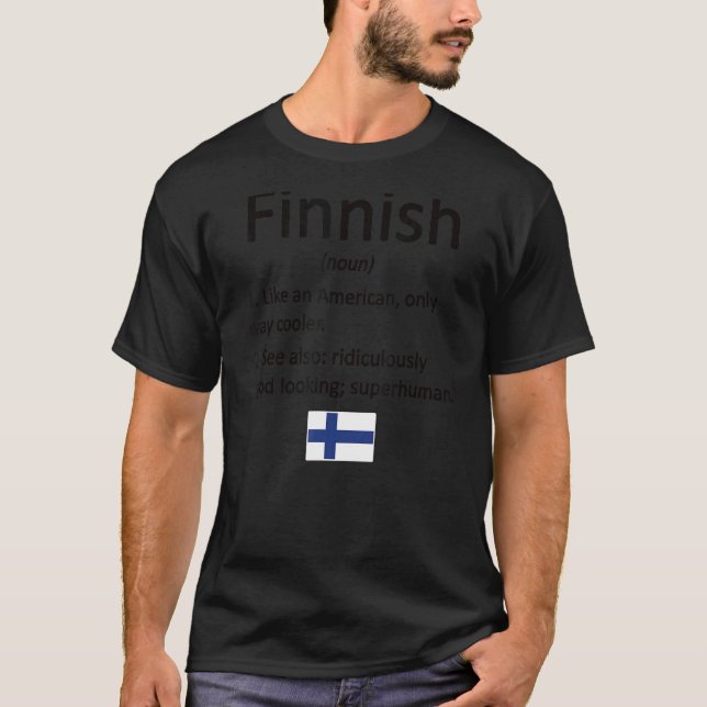 Finsk Flagga, finsk rot T Shirt (Framsida)