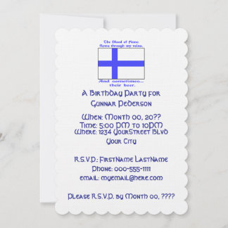 Finsk Födelsedagsfest för blodöl Inbjudningar