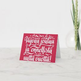 Finsk God Jul Gott Nytt År. Redigerbar Helgkort
