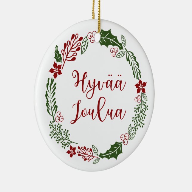 Finsk God jul Wandean, Hyvää joulua Julgransprydnad Keramik (Höger)