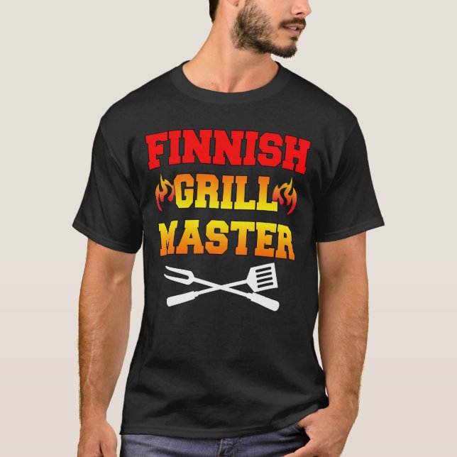 Finsk grill Master (PÅ MÖRK) T Shirt (Framsida)