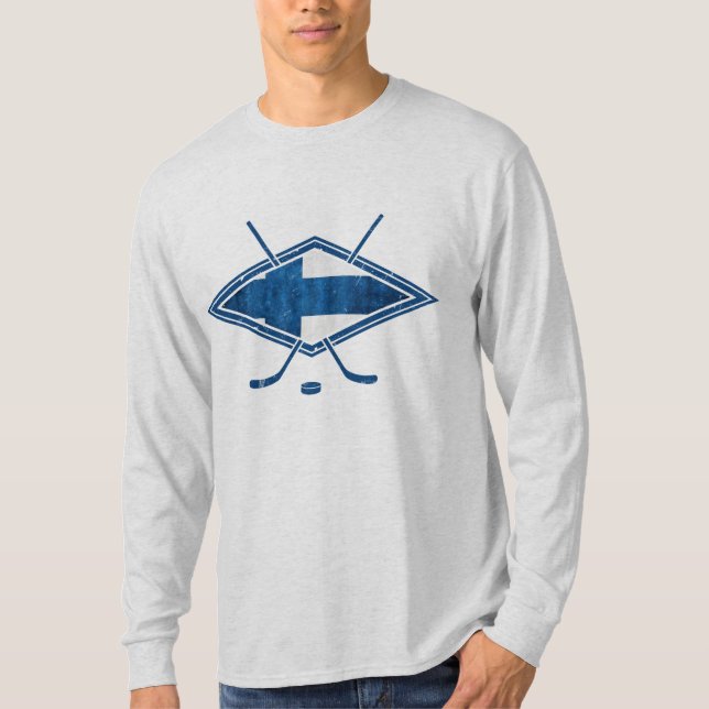Finsk Hockey Flagga Logotyp Suomi Hockey T Shirt (Framsida)