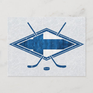 Finsk Hockey Flagga Logotyp Suomi Vykort