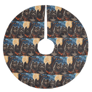 Finsk Lapphund Halloween Kuslig Julgransmatta Borstad Polyester
