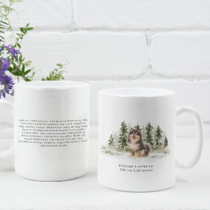 Finsk Lapphund Hund Akvarell Ras Citat Kaffemugg