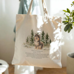 Finsk Lapphund Hund Akvarell Ras Citat Tygkasse