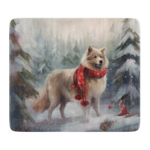 Finsk Lapphund Hund i Snö Jul
