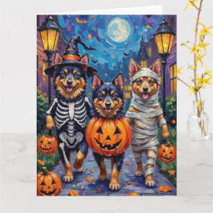 Finsk Lapphund Hundar Trick-or-Treating Halloween Kort