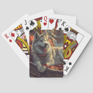 Finsk Lapphund Jul Festlig Casinokort