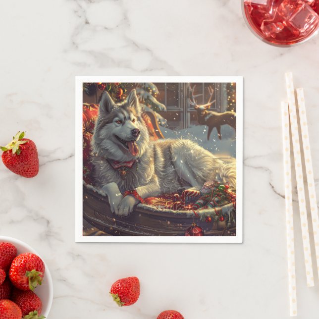 Finsk Lapphund Jul Festlig Pappersservett (Insitu)
