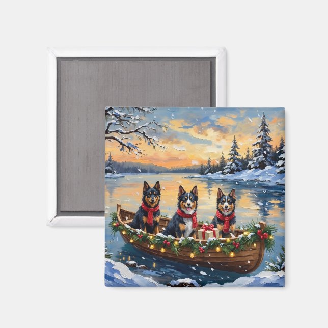 Finsk Lapphund Julbåt Semester Magnet (Front/Back)