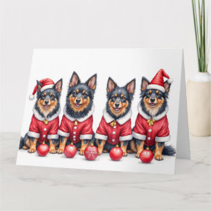 Finsk Lapphund julklänning Tomtehatt Kort