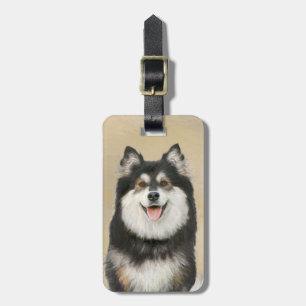 Finsk Lapphund-målning - Söt Original Hundkonst Bagagebricka