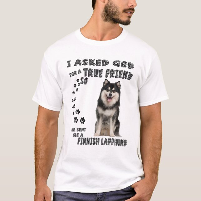 Finsk Lapphund Quote Mamma Pappa Print, finska Lap T Shirt (Framsida)