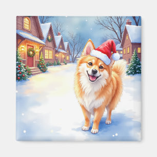 Finsk Lapphund Snöig by Tomtehatt Jul Magnet