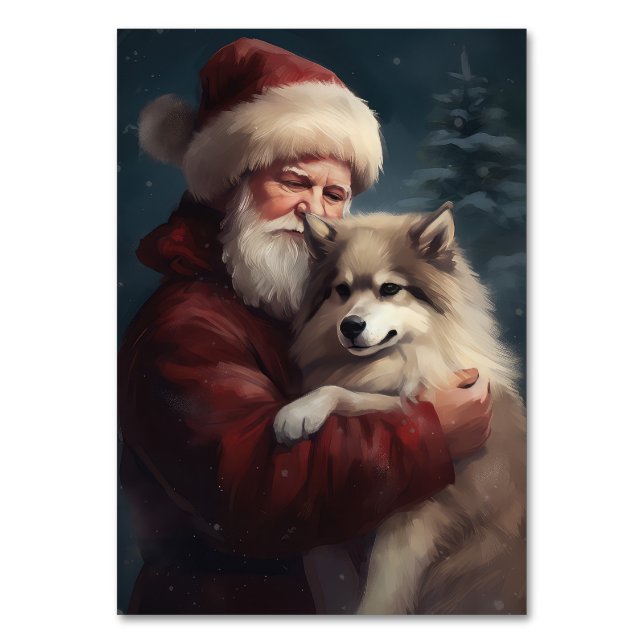 Finsk Lapphund Tomte Festiv Jul Bordsnummer (Framsidan)