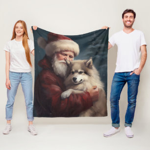 Finsk Lapphund Tomte Jul Firande Jul Fleecefilt
