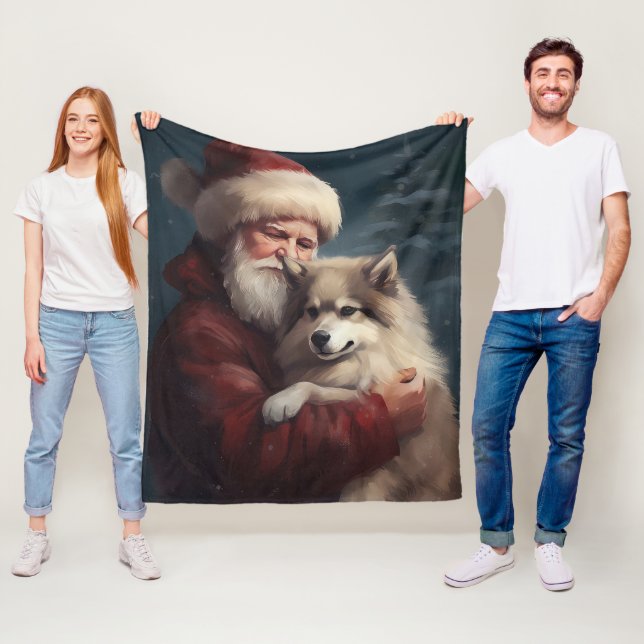 Finsk Lapphund Tomte Jul Firande Jul Fleecefilt (På plats)