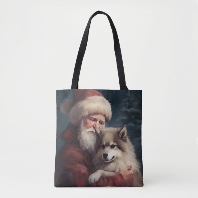 Finsk Lapphund Tomte Jul Firande Jul Tygkasse (Framsida)