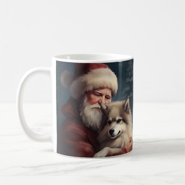 Finsk Lapphund Tomte Julfirande Jul Kaffemugg (Vänster)