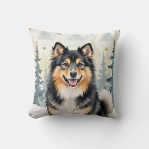 Finsk Lapphund Vattenfärg Nordisk Mönsterkonst Kudde
