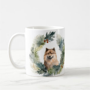 Finsk lappund jul, andningsfixerande Valp Kaffemugg