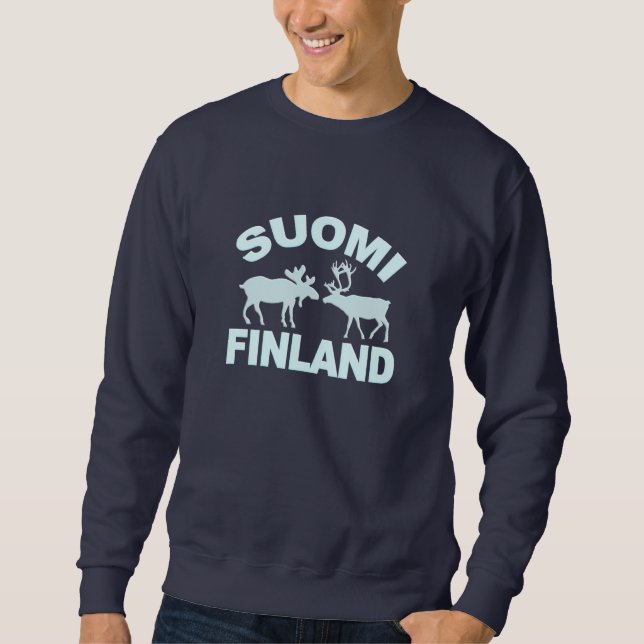 Finsk Moose & Reindeshirt - välj stil Långärmad Tröja (Framsida)