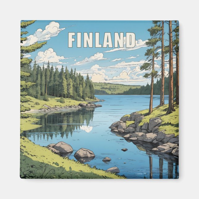 Finsk naturillustration magnet (Framsidan)