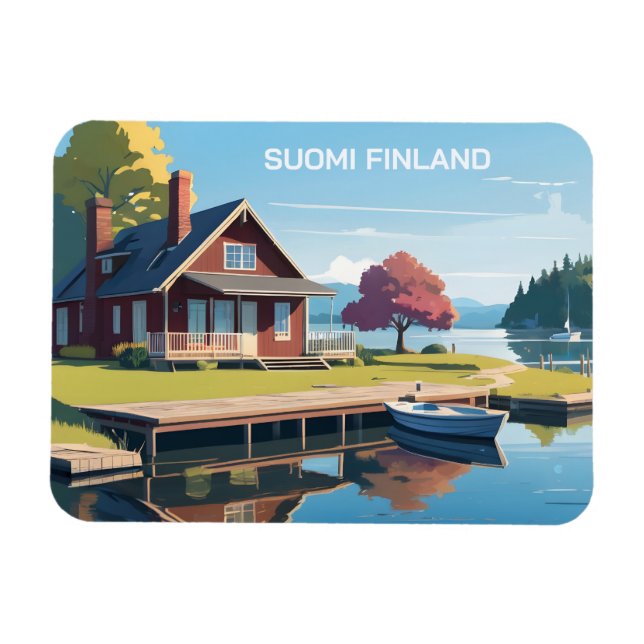 Finsk naturillustration magnet (Horisontell)