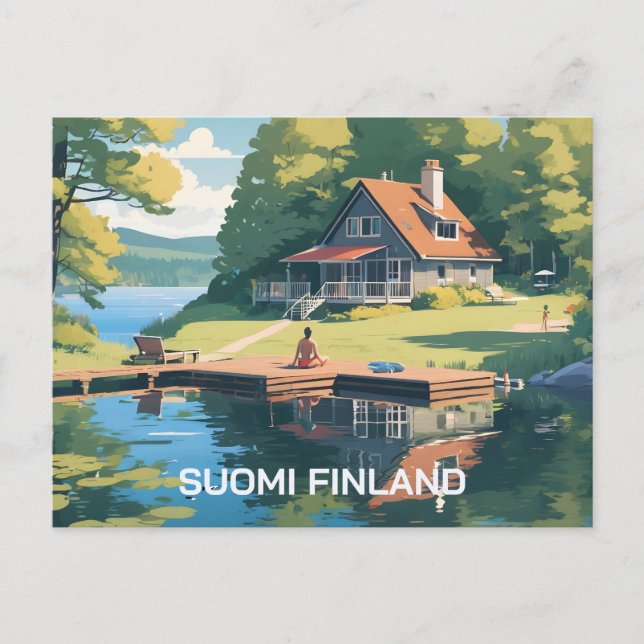 Finsk naturillustration vykort (Framsida)