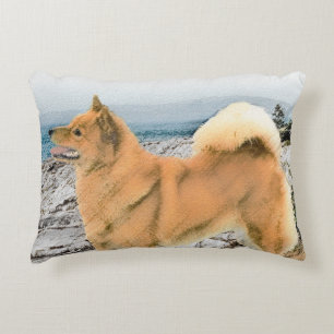 Finsk nitz vid Seashore Painting - Hund Art Prydnadskudde