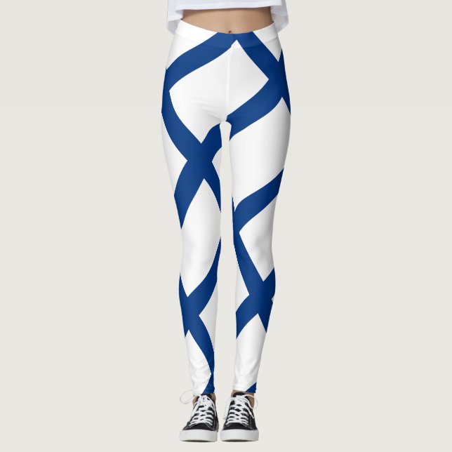 Finsk patriotisk finsk Flagga Leggings (Framsida)