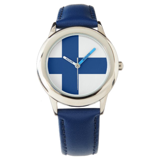 Finsk patriotisk Flagga Armbandsur (Framsida)