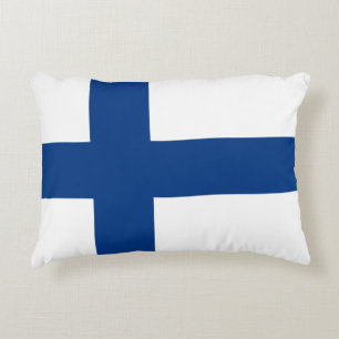 Finsk patriotisk Flagga Prydnadskudde