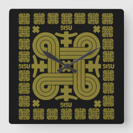 Finsk Sisu Art Fyrkantig Klocka