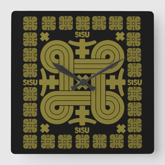 Finsk Sisu Art Fyrkantig Klocka (Framsida)