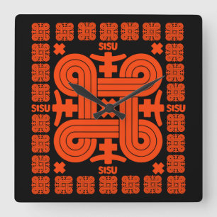 Finsk Sisu Art Fyrkantig Klocka