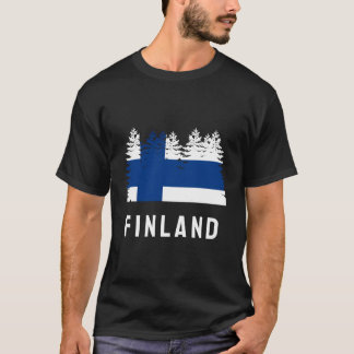 Finsk Skogsflagga Finland T Shirt