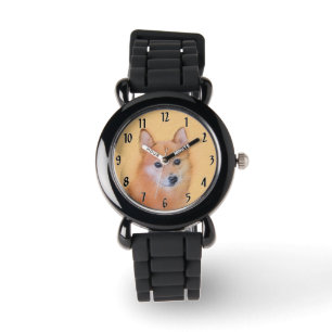 Finsk slitz-målning - Cute Original Hund Art Armbandsur