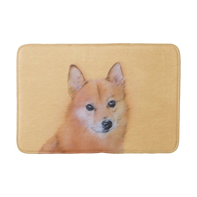 Finsk slitz-målning - Cute Original Hund Art Badrumsmatta (Framsidan)