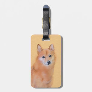 Finsk slitz-målning - Cute Original Hund Art Bagagebricka