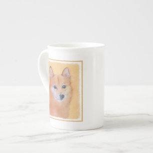 Finsk slitz-målning - Cute Original Hund Art Benporslin Mugg